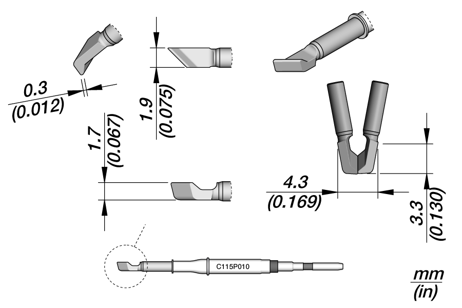 C115P010 - Blade Sealing Cart. 2.5 x 0.3 R.